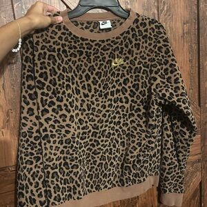Nike Brown Leopard Print Crewneck